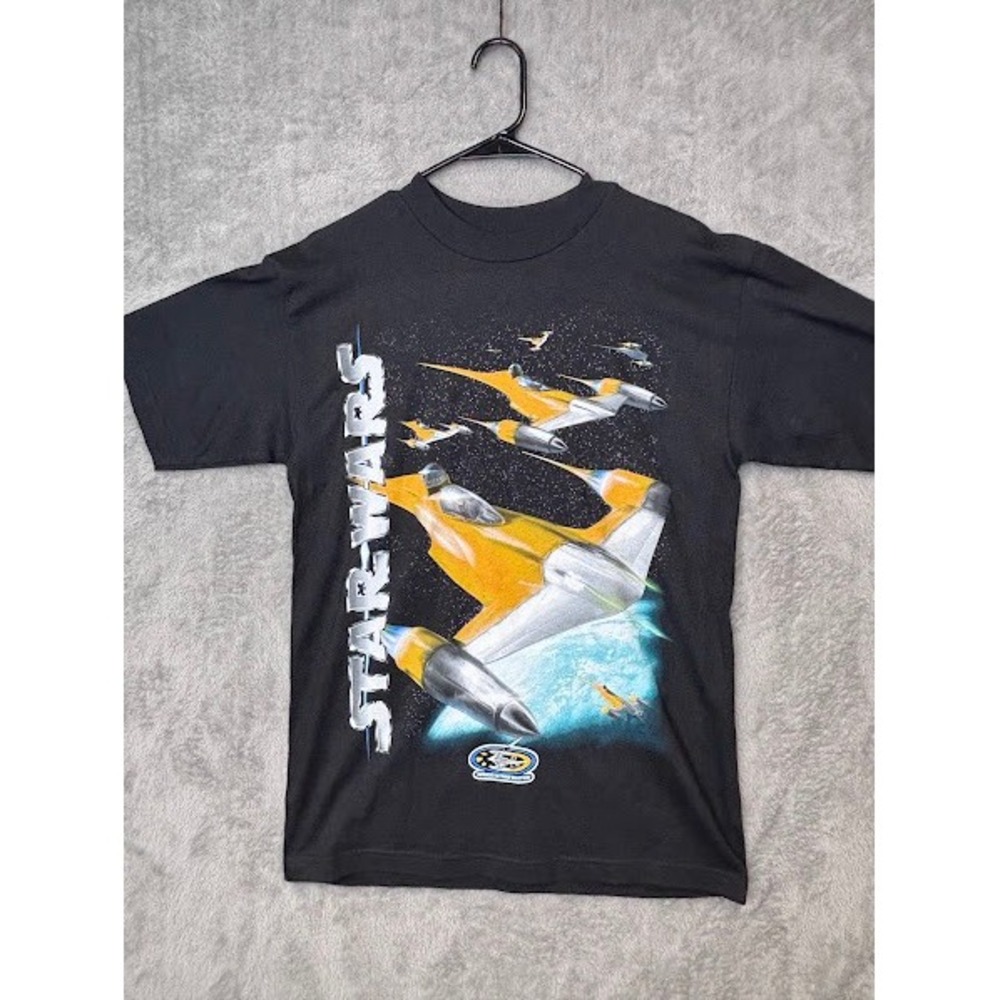 Vintage Star Wars Episode 1 Naboo Starfighter T Shirt Medium Black